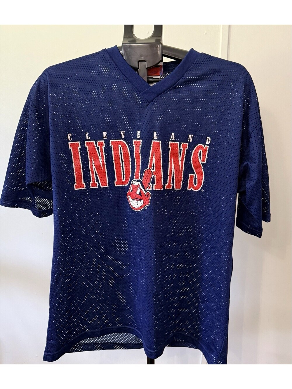 Vintage Cleveland Indians Omar Vizquel Jersey Sz L  Mesh See Through 1998 USA